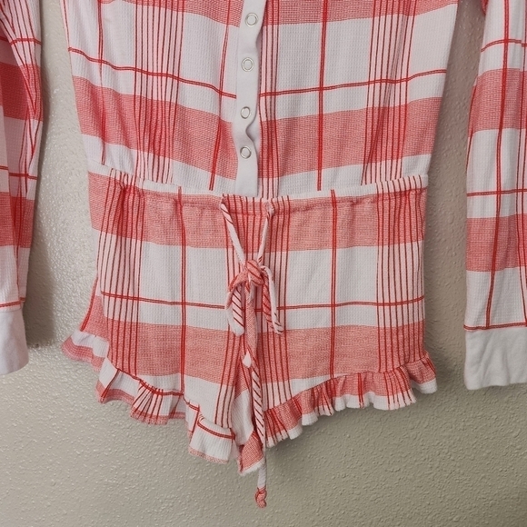 Wildfox Intimates Plaid Romper Pajama Suit Holiday Festive Christmas XS - Picture 7 of 9